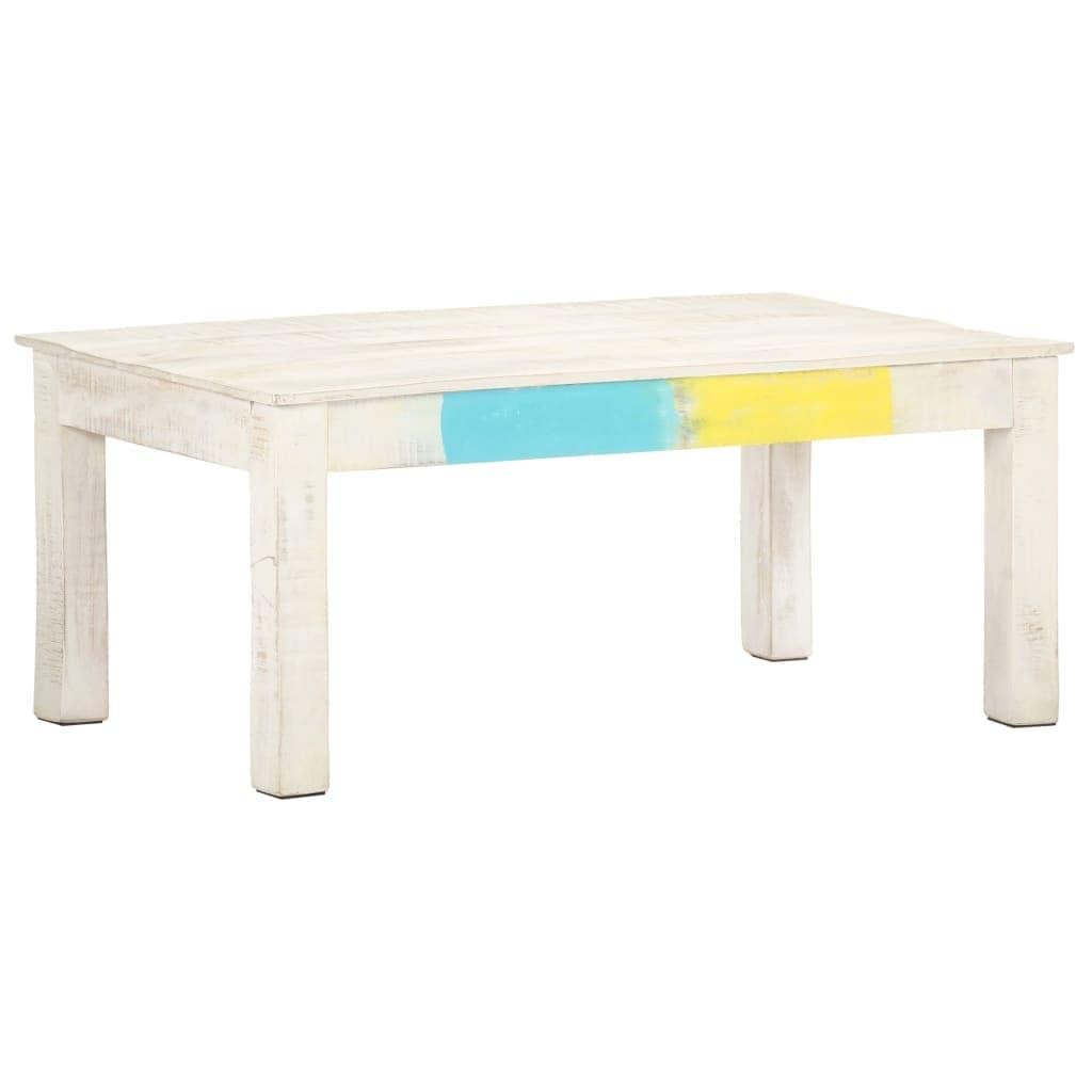 New in Box Coffee Table White 43.3"x23.6"x17.7" Solid Mango Wood